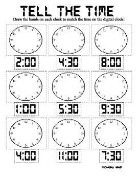 great practice  telling time   hour   hour aligns