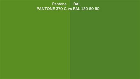 Pantone 370 C Vs Ral Ral 130 50 50 Side By Side Comparison