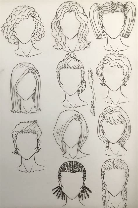 Female Hairstyles Hair Sketch Fashion Illustration Hair Fashion Drawing