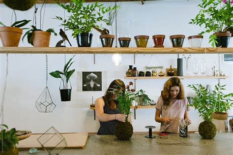 Two Girls In A Flower Shop By Stocksy Contributor Bruce And Rebecca Meissner Stocksy