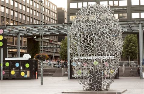 A Modern Art Installation Made Of Cubes In Helsinki Stock Photo Image