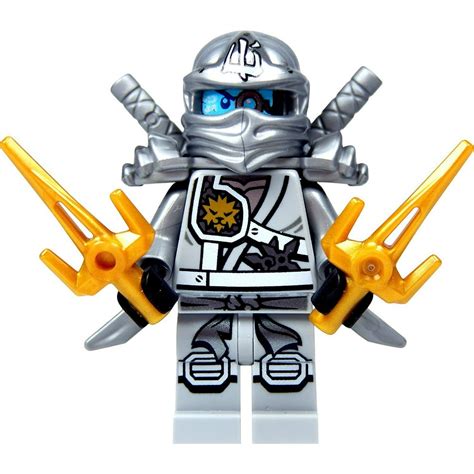 Lego Ninjago Minifigure Zane Titanium Ninja With Gold And Silver