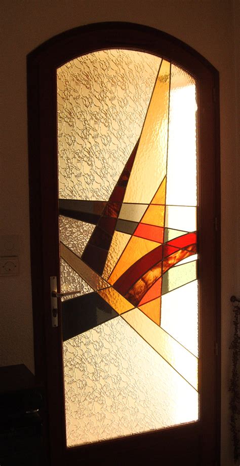 vitrail porte dentree contemporaine  vitraux dart