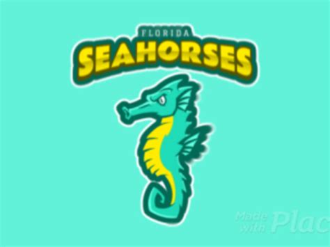 Placeit Animated Logo Maker For A Sports Team Featuring A Seahorse