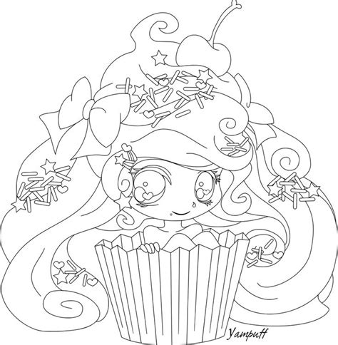 Cupcake Girl Lineart By Yampuff By