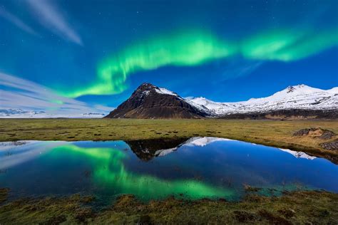 Aurora Borealis Light Mountain Nature Reflection Hd Nature 4k Wallpapers Images Backgrounds