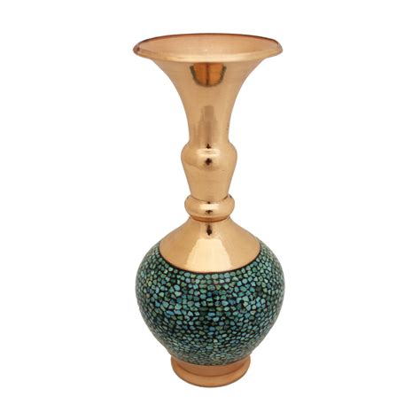 Luxury Persian Natural Turquoise Inlayed Firoozecoob Flower Pot 20