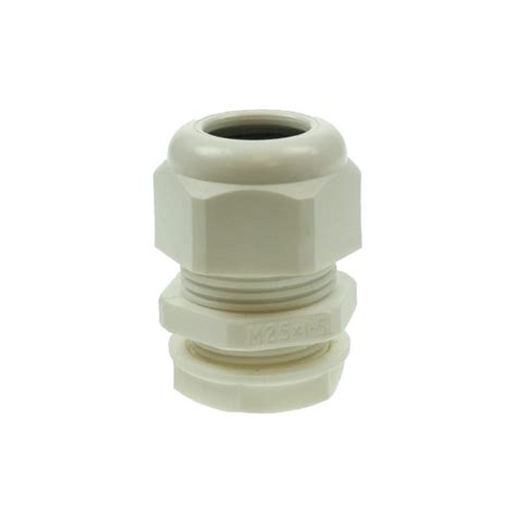 25mm White Nylon Cable Gland With Large Hole Nylon Compression Glands