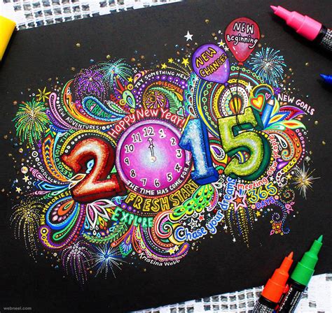 New Year Doodle By Kristinawebb 2015