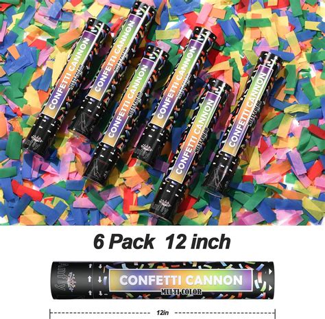 Buy Confetti Cannon Party Confetti Poppers 6 Pack Anfly Multicolor