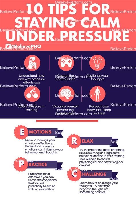 10 Tips For Staying Calm Under Pressure Infographics Believeperform