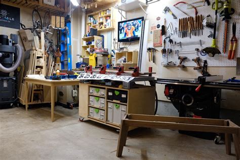 My current garage workshop, re-design for added productivity starts 