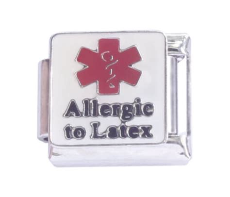 9mm Italian Charm Medical Alert Link Allergic To Medical Conditions