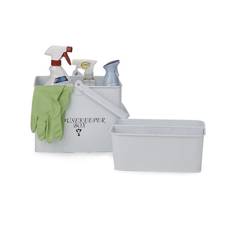 Mnd Reader Metal Housekeeper Supply Basket Cleaning Carry Caddy Box