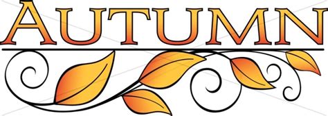 Autumn Leaves Word Art Thanksgiving Clipart