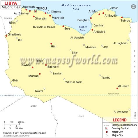 Libya Cities Map Major Cities In Libya