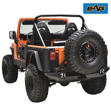 Eag Rear Bumper With Secure Lock Tire Carrier Fits 76 86 Jeep Wrangler