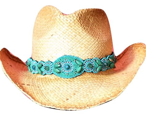 Turquoise Hat Band Western Hat Band Adjustable Hatband Etsy