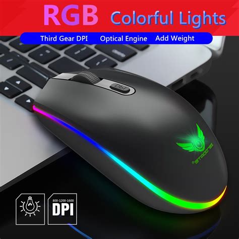 Hongsund Rgb Colorful Lights Usb Wired Gaming Mouse 4 Buttons
