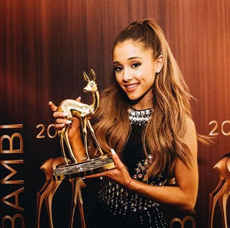 🔞ariana Posing With The Bambi Award She Won For Newcomer In 2014 Of