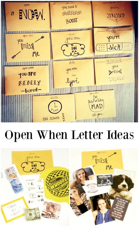 Open When Letter Topics And Ideaswith Examples