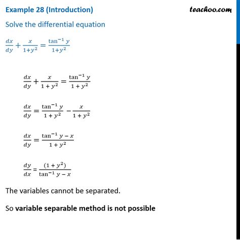 Example Solve Differential Equation Dx Dy X Y Tan Y
