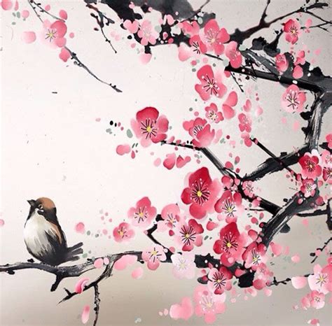 Cherry Blossom Sakura Japanese Art Wallpaper Mural Wall