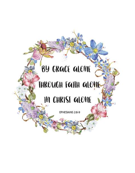 Christian Bible Verse Quote Faith Grace Painting By Wall Art Prints