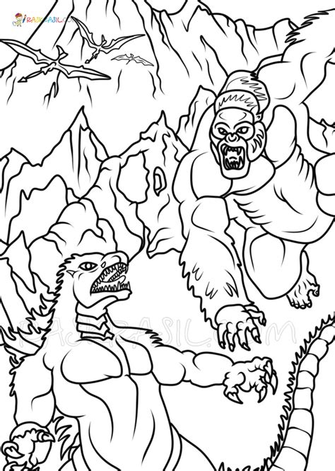 Darmowe Kolorowanki Do Druku Godzilla Kontra Kong Dla Doros Ych I The Best Porn Website