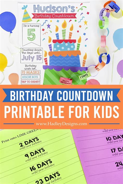Birthday Countdown Printable For Kids Birthday Countdown Diy