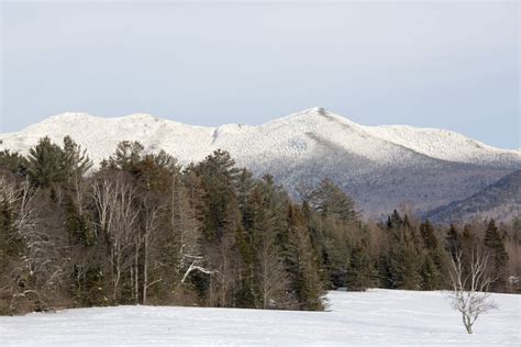 Snowy Peaks In The Lake Placid Region Of The Adirondacks