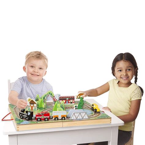 Melissa And Doug Mountain Tunnel Train Set With 2 Tunnels Sound Effects