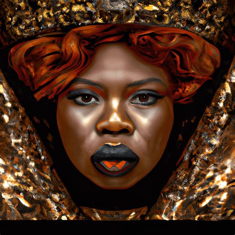 Red Hair Black Queen Melanin Woman 3d Art Vector Abstract Portraits