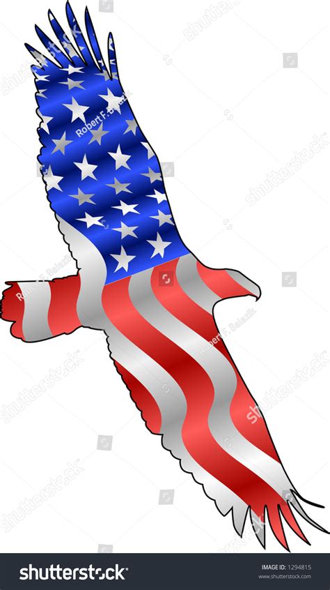 Vector Silhouette Graphic Depicting American Flag And