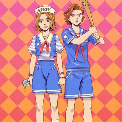 Stranger Things Robin And Steve Scoops Ahoy Ice Cream Maya Hawke Joe Keery Season Fanart