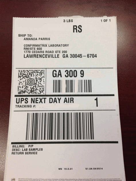 Try preparing a prepaid label online. Confirmatrix Mailing Supplies UPS Return Label $0.00/EAMS-UPSRL