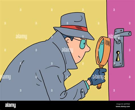 Detectives Magnifying Glass Stock Vector Images Alamy
