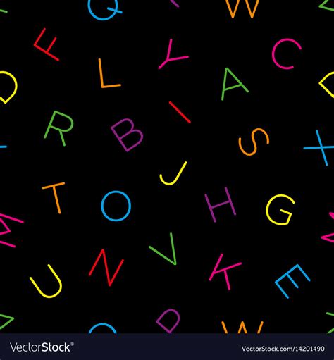 Colorful Alphabet Seamless Wallpaper Pattern Vector Image