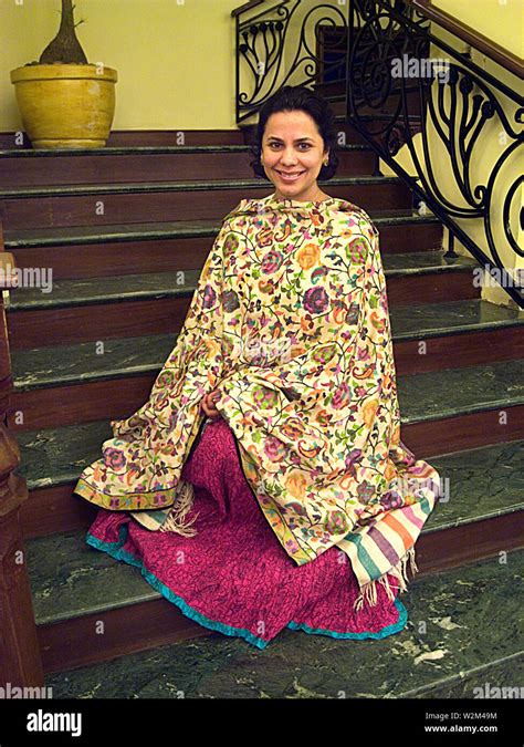 A Woman In Traditional Kashmiri Shawl Grand Palace Hotel Srinagar