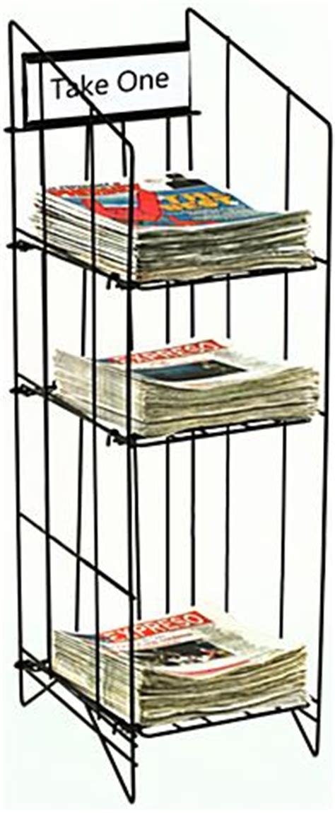 Tabloid Newspaper Racks 3 Stacked Shelf Displays