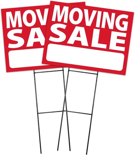 Moving Sale Sign Kit 2 Pack Includes 2 Signs And 2