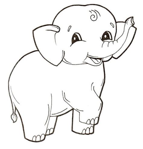 Cute Elephant Printable Coloring Page Download Print Or Color Online