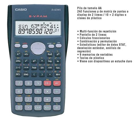 Calculadora Cientifica Casio Fx Ms Oficentral