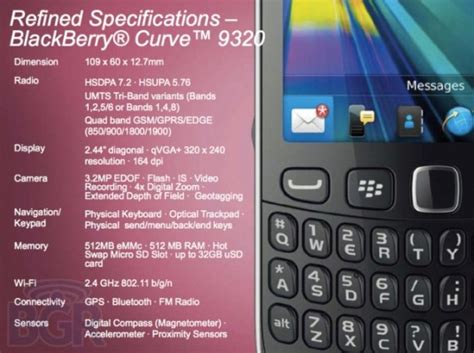 Blackberry Curve 9320 Price And Specifications Revealed