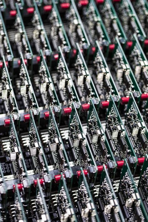 Electronics Production Concepts Closeup View Of Batch Of Ready