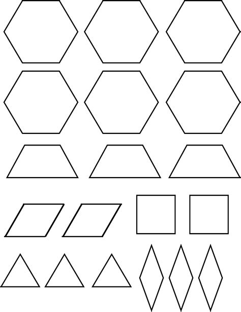 Pattern Block Printable Templates Printable Blank World