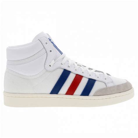 Baskets Montantes Adidas Americana Hi En Cuir Blanc à Empiècements