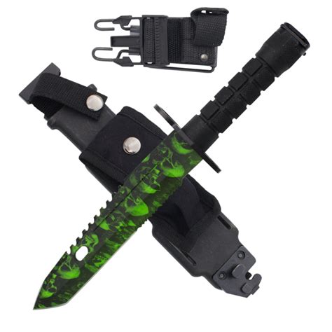 Misc Cld193 14 Inch Undead Slyer Serrated Bayonet Green And Black