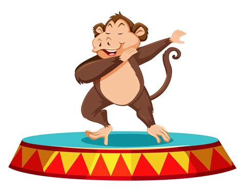 Monkey Dancing On The Stage 528678 Vector Art At Vecteezy