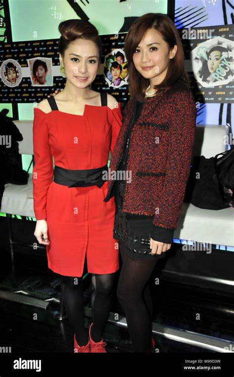 Singers And Actresses Charlene Choi Cheuk Yin Right And Gillian Chung Yan Tung Of Hong Kong